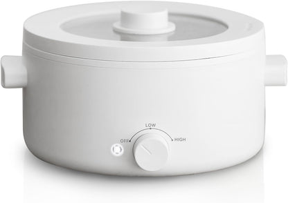 Hot Pot Electric,2L Ceramic Glaze Non-stick Pan, Portable Hot Pot with Dual Power Adjustment, Electric Cooker for Egg, Ramen, Oatmeal,Soup Quick Heating and Overheat Protection