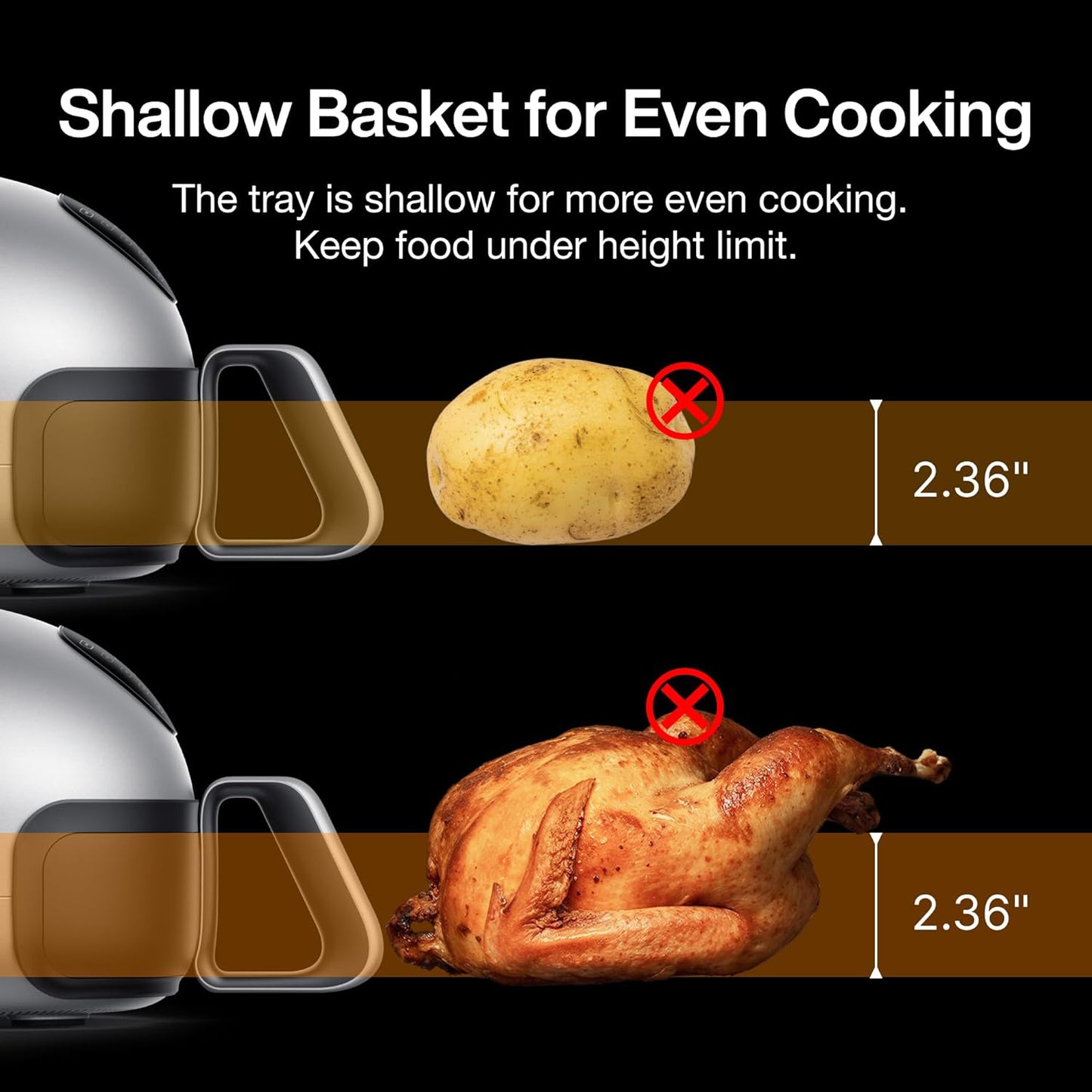 Dome 2 Air Fryer, Extra Large Airfryer with Superior Airflow, Self-Cleaning Smart Digital Fryer with PFAS-Free Basket for Quick Easy Meals, Fits a 12" Pizza or 4-Slice Toast