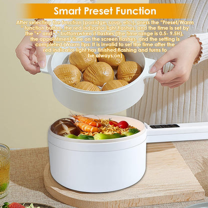 Smart 1.8L Electric Hot Pot – Non-Stick Multifunction Cooker for Ramen, Rice, and Soup, Easy One-Touch Control, Gold Finish